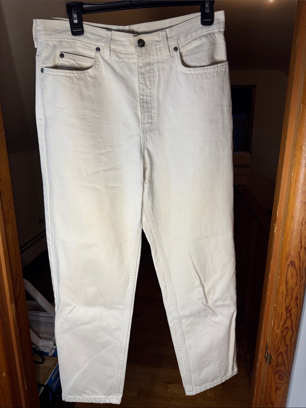 Lands' End White Straight-Leg Women's Jeans
